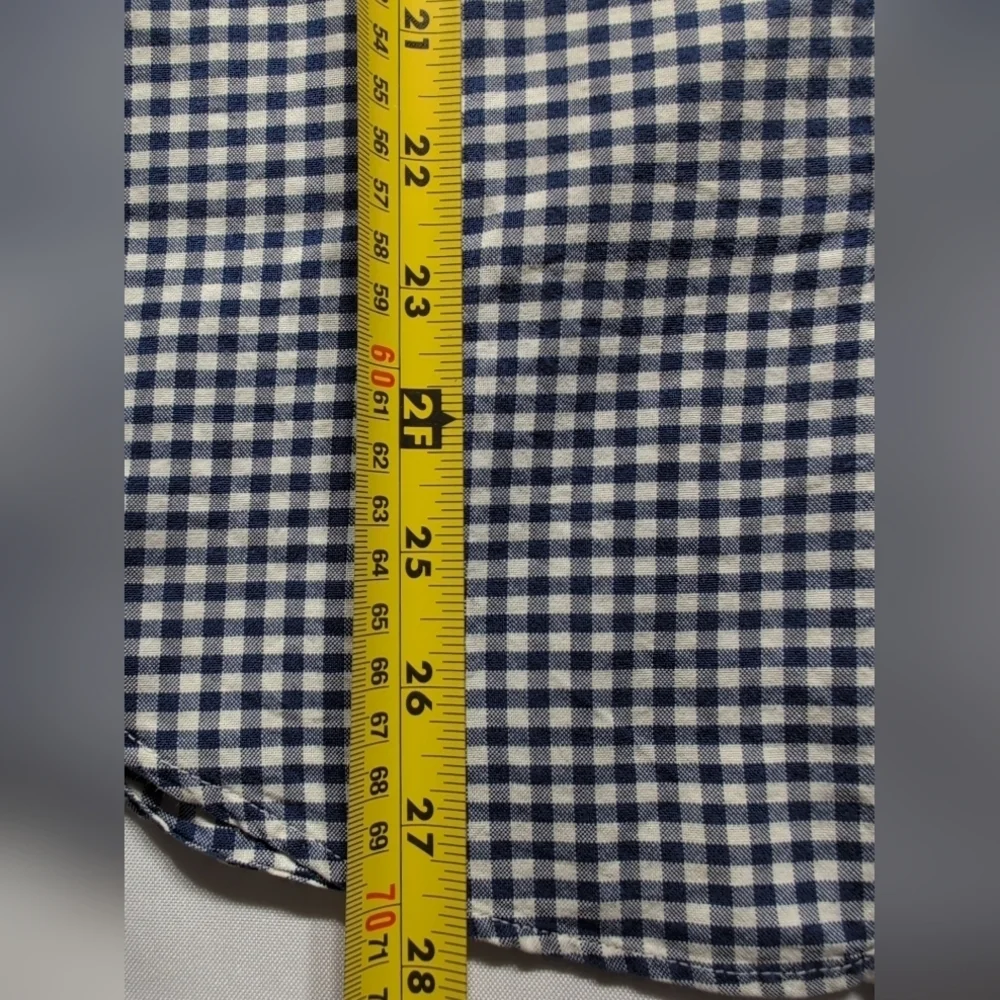 J. Crew Blue and White Casual Button Down Shirt with Gingham Pattern - Picture 4 of 7